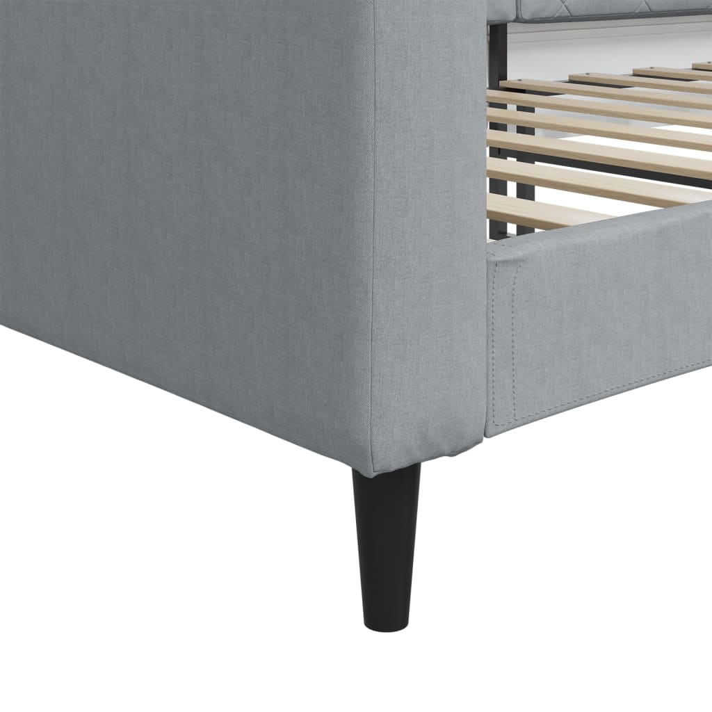 Tagesbett Hellgrau 90x200 cm Stoff