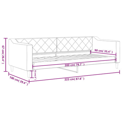 Tagesbett Dunkelgrau 90x200 cm Stoff