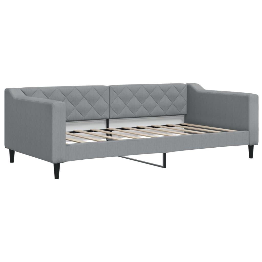 Lit de repos tissu gris clair 90x190 cm