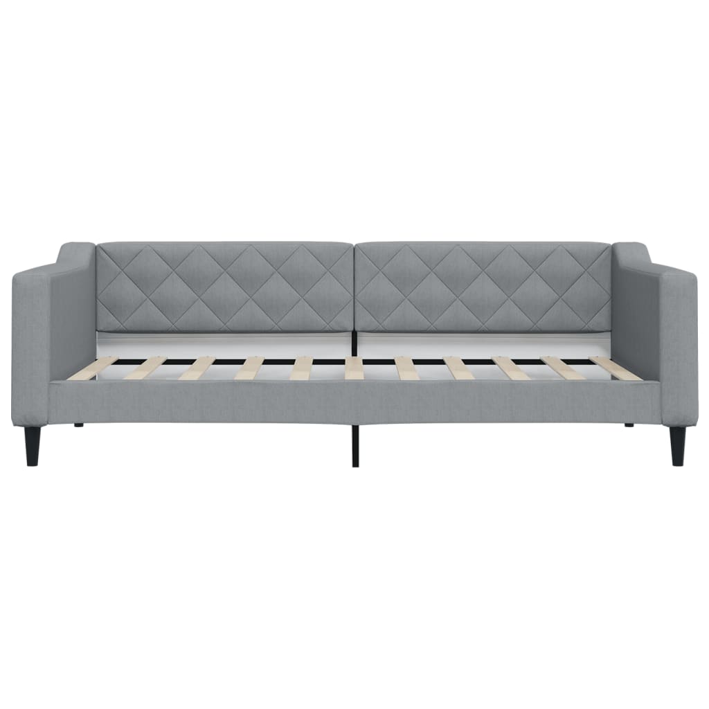 Lit de repos tissu gris clair 90x190 cm