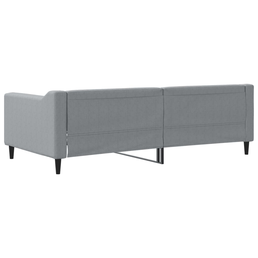 Lit de repos tissu gris clair 90x190 cm