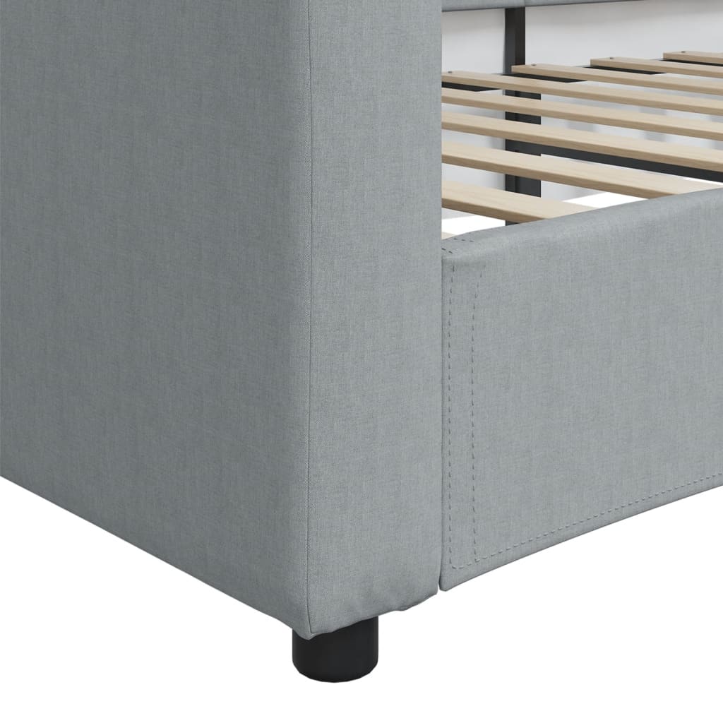 Lit de repos tissu gris clair 80x200 cm