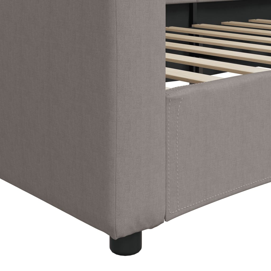 Tagesbett Taupe 80x200 cm Stoff