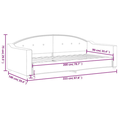 Tagesbett Dunkelgrau 90x200 cm Stoff