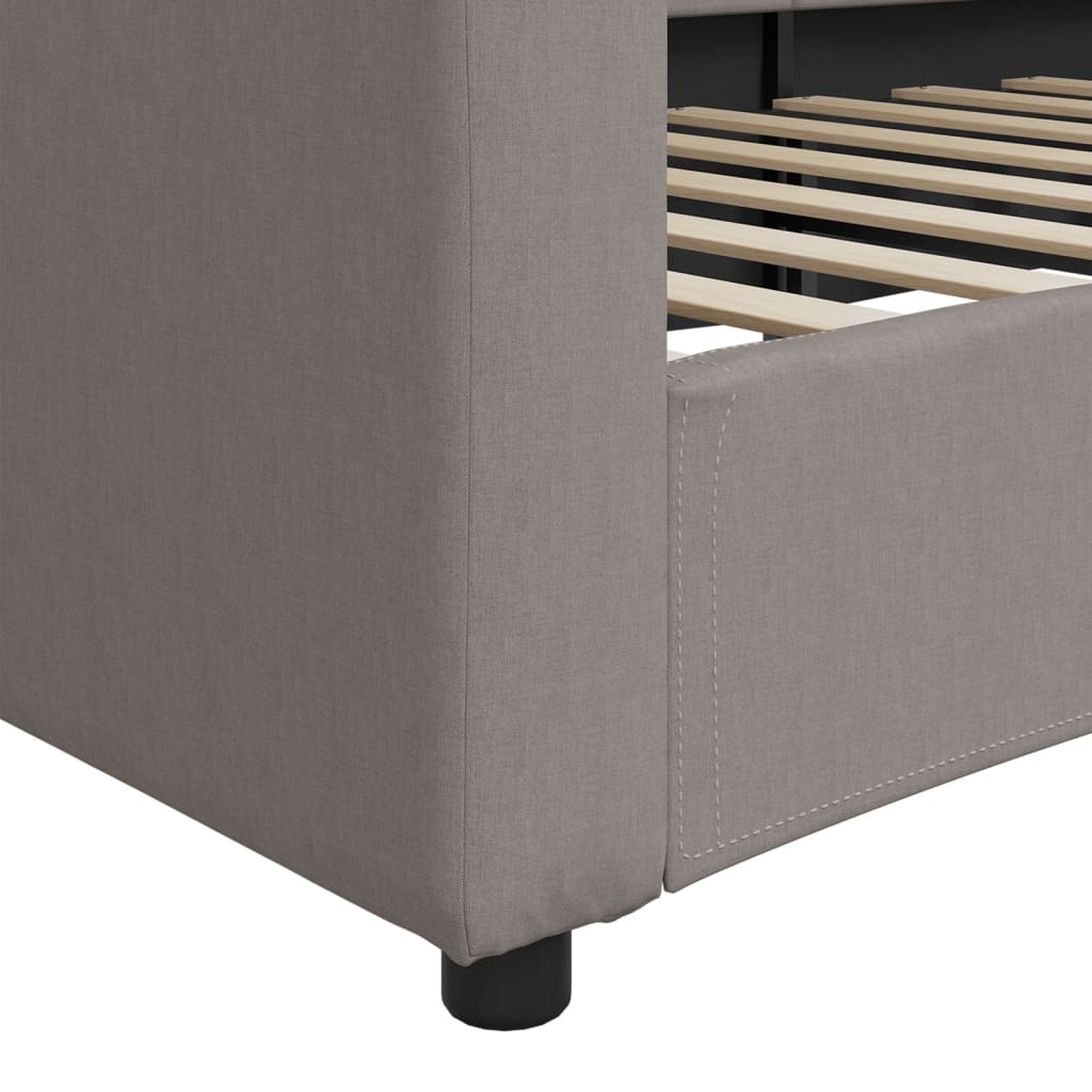 Lit de repos tissu taupe 100x200 cm