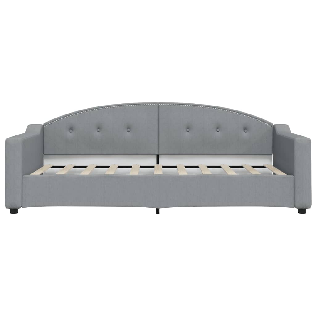 Lit de repos tissu gris clair 90x190 cm