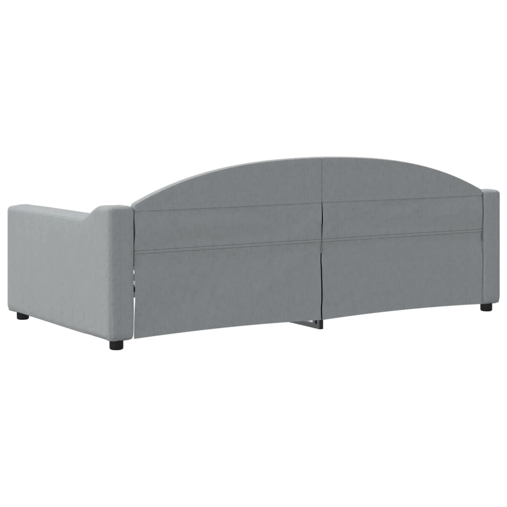 Lit de repos tissu gris clair 90x190 cm