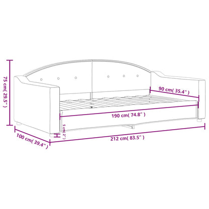 Tagesbett Hellgrau 90x190 cm Stoff