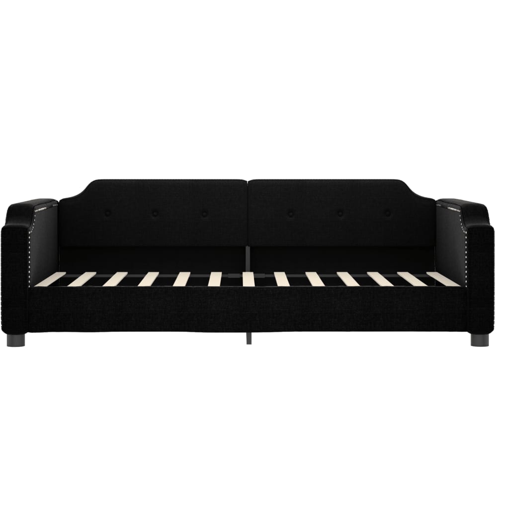 Lit de repos tissu noir 80x200 cm