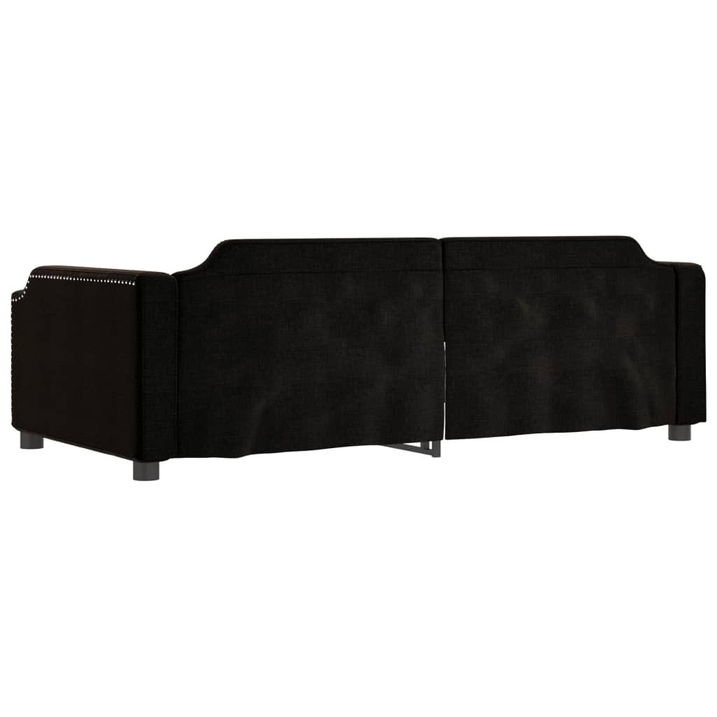 Lit de repos tissu noir 80x200 cm