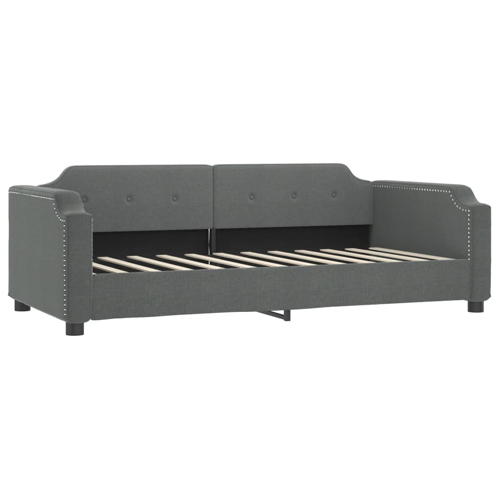 Lit de repos tissu gris foncé 90x200 cm