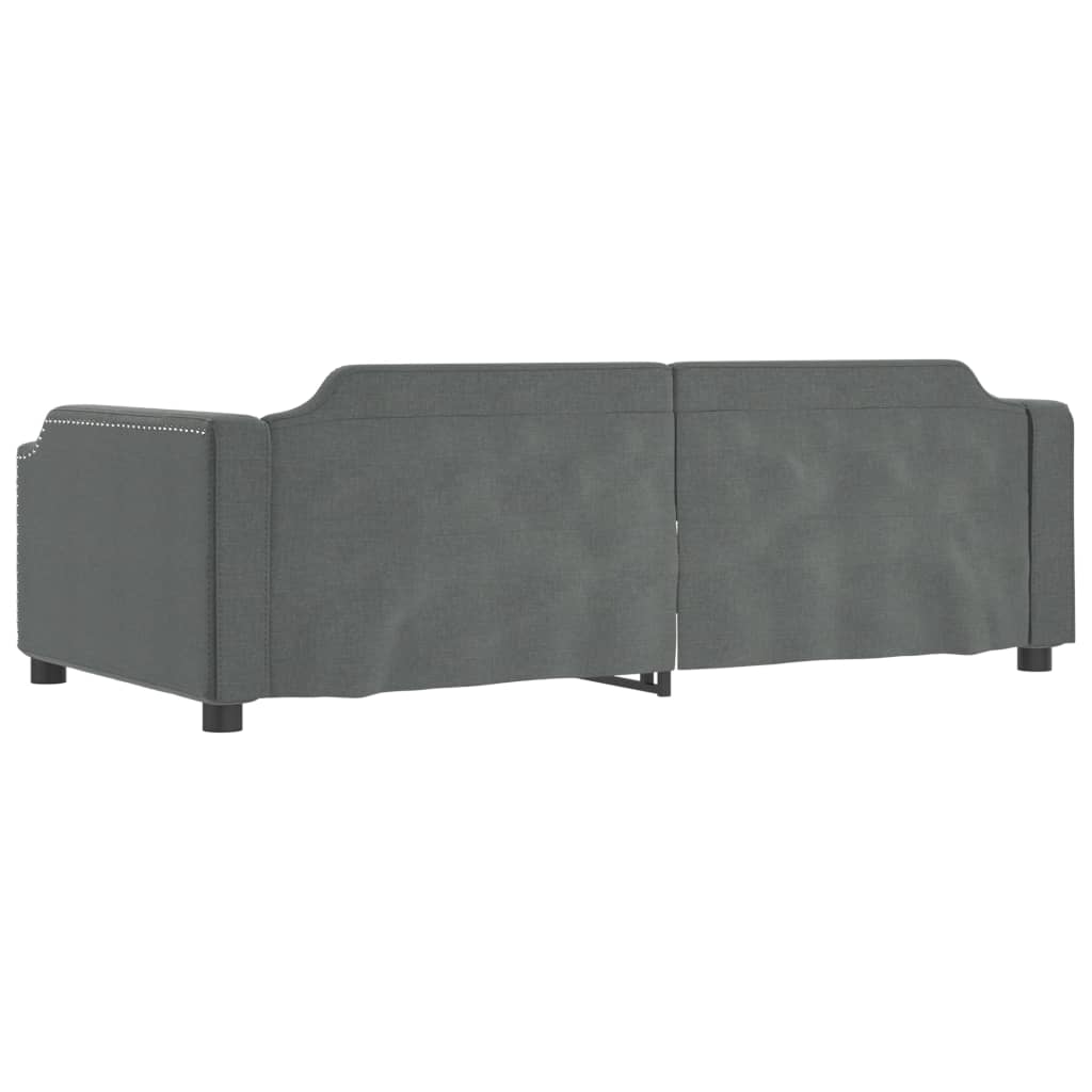 Lit de repos tissu gris foncé 90x200 cm