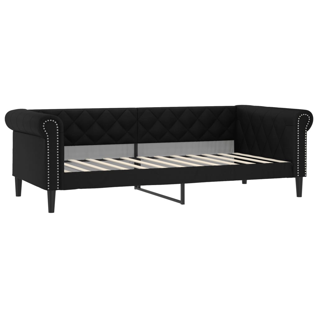 Lit de repos noir 80x200 cm simili cuir