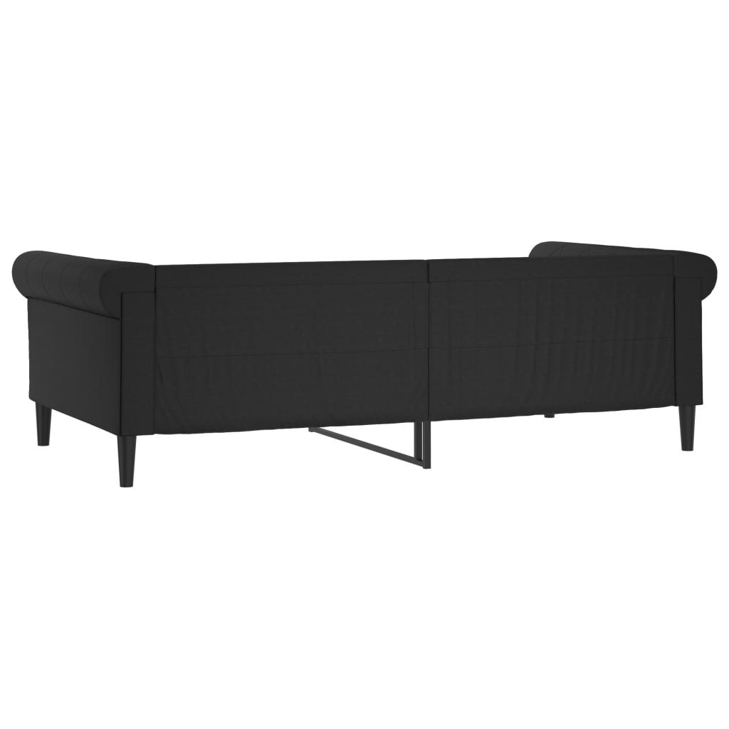 Lit de repos noir 100x200 cm simili cuir