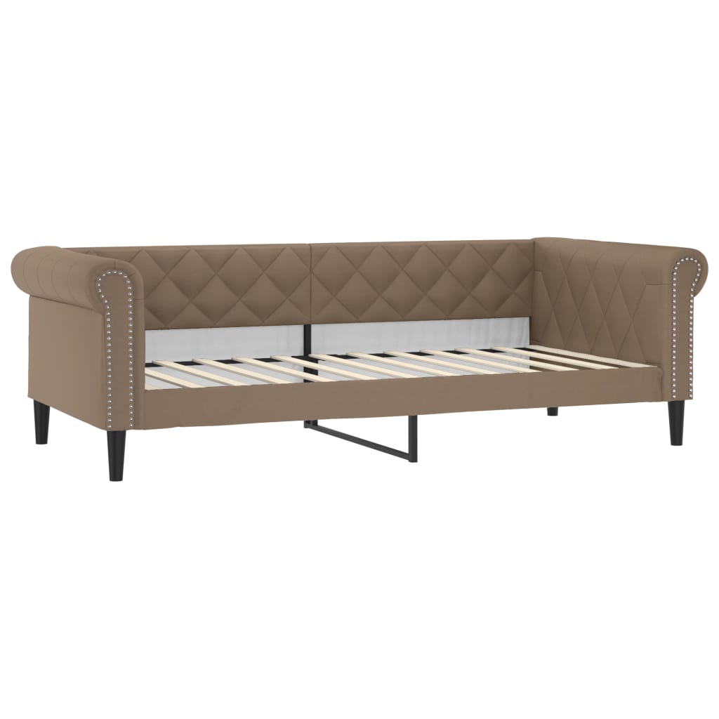 Lit de repos marron cappuccino 100x200 cm simili cuir