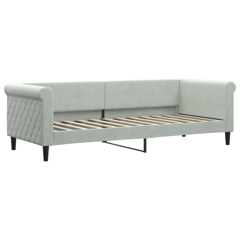 Lit de repos gris clair 80x200 cm velours