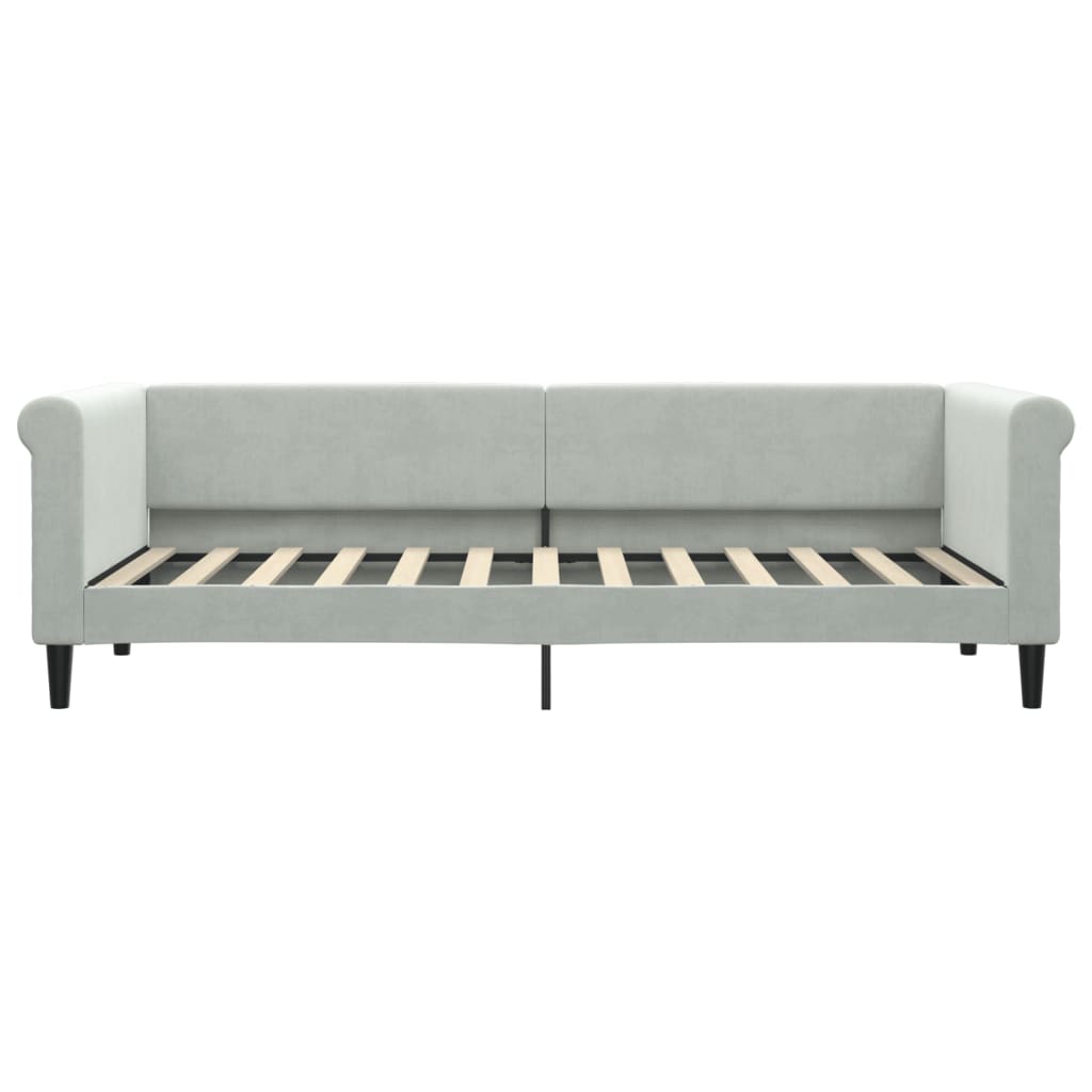 Lit de repos gris clair 80x200 cm velours