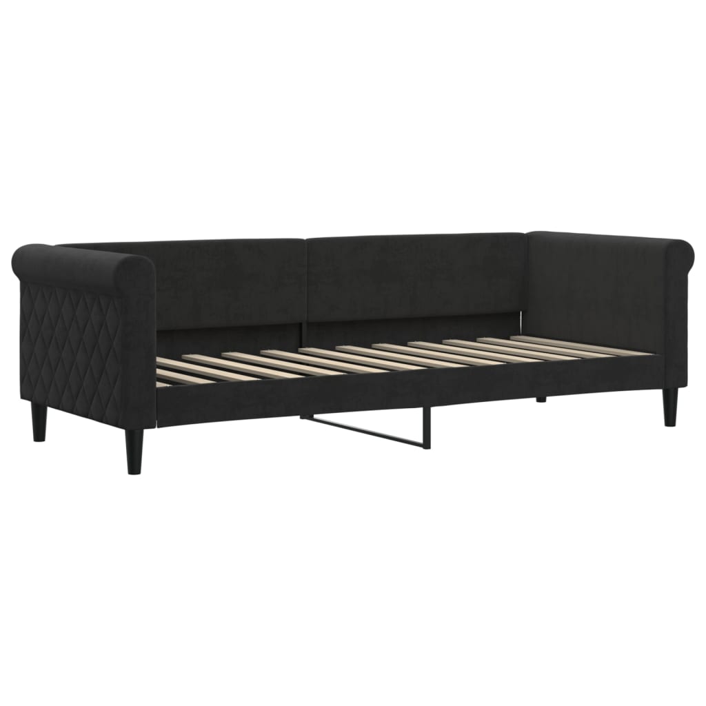 Lit de repos Noir 80x200 cm Velours