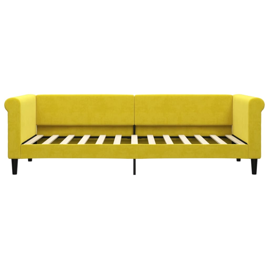 Lit de repos jaune 80x200 cm velours