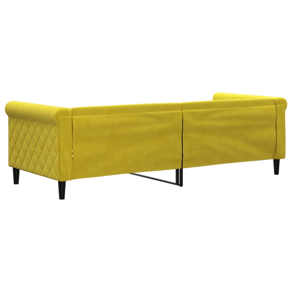 Lit de repos jaune 80x200 cm velours