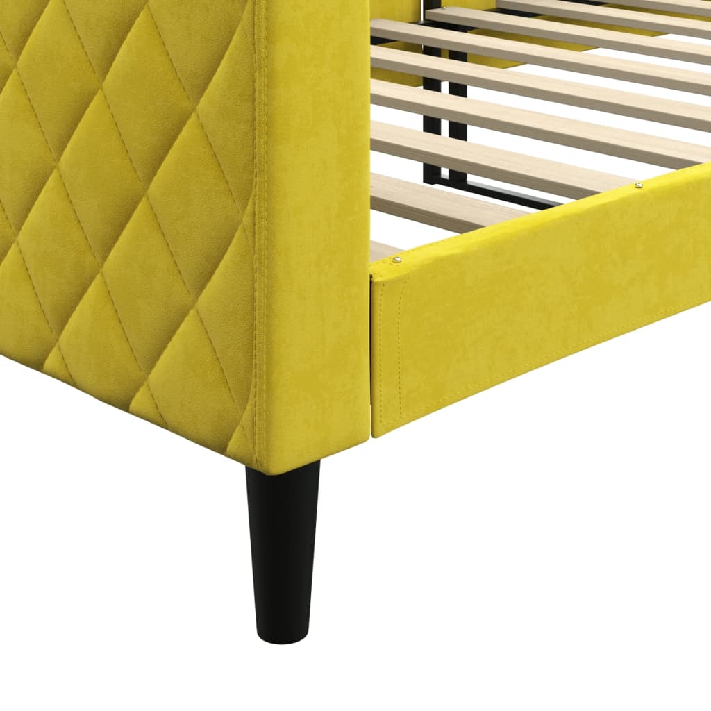 Lit de repos jaune 80x200 cm velours