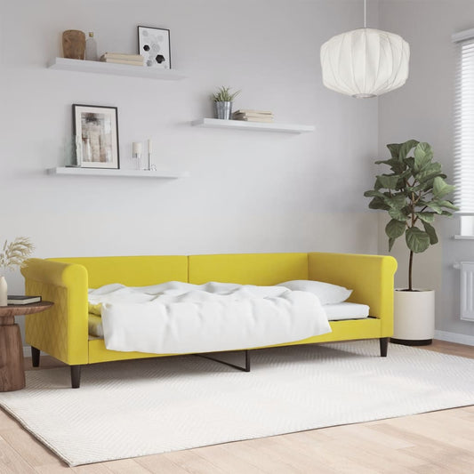 Lit de repos jaune 80x200 cm velours