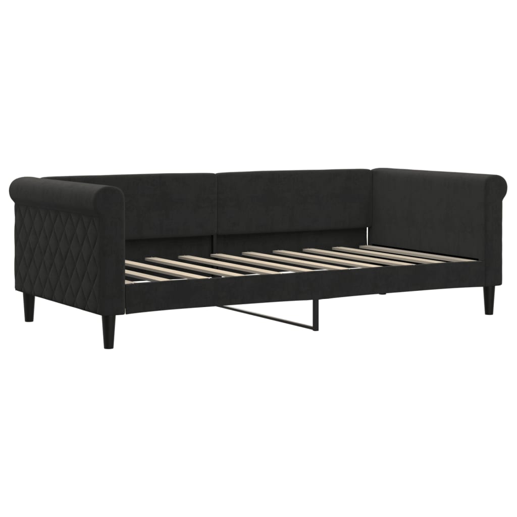 Lit de repos Noir 90x190 cm Velours