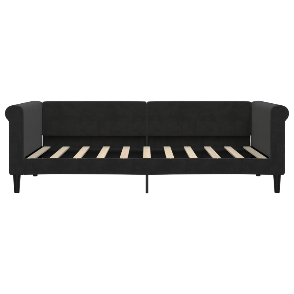 Lit de repos Noir 90x190 cm Velours