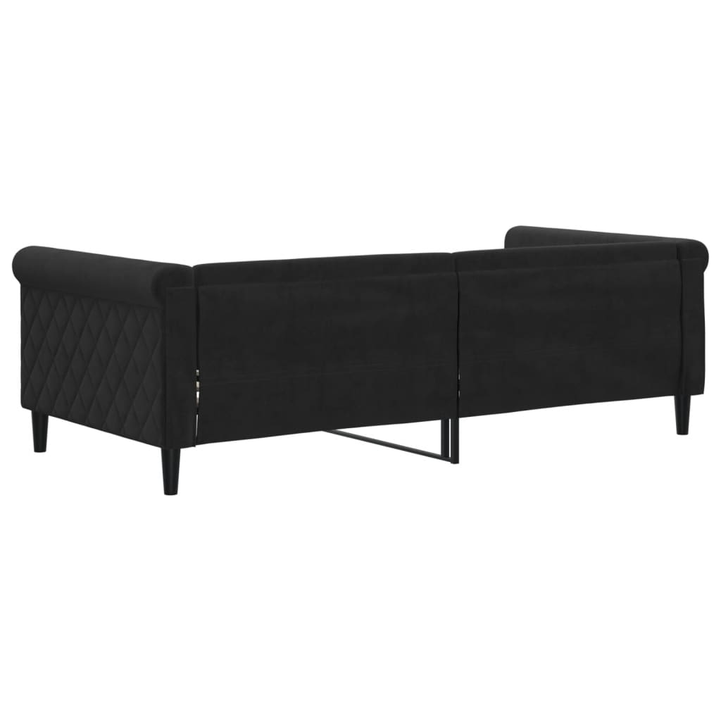 Lit de repos Noir 90x190 cm Velours