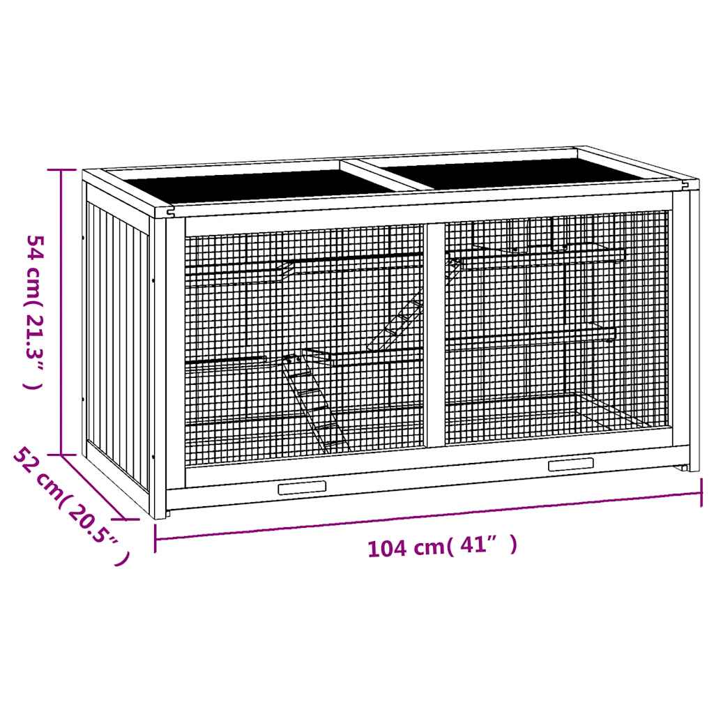 Hamsterkäfig 104 x 52 x 54 cm Massivholz Tanne