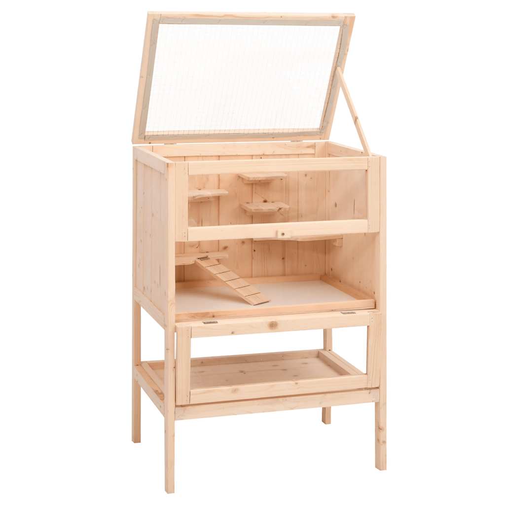 Hamsterkäfig 55 x 40 x 80 cm Massivholz Tanne