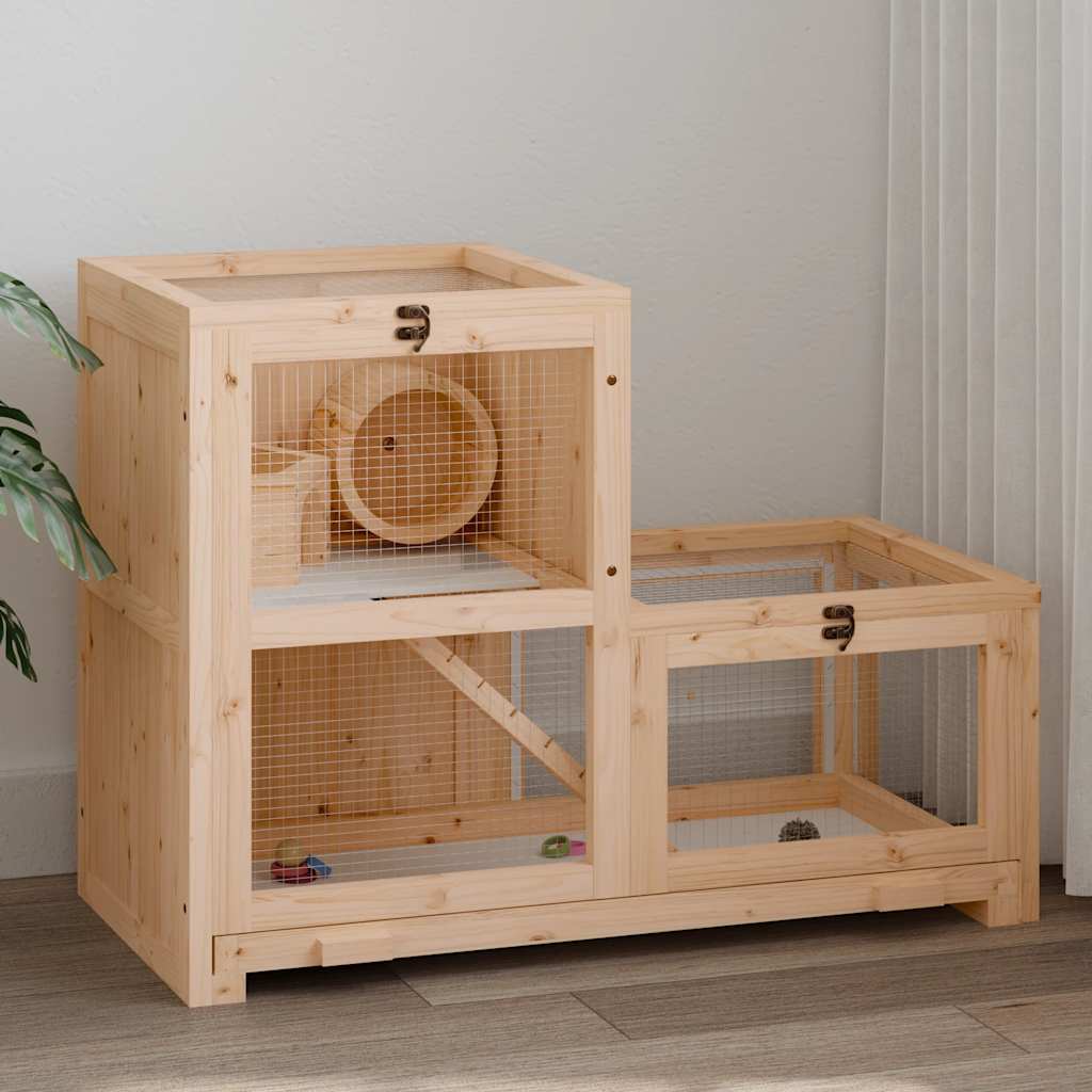 Hamsterkäfig 81x40x60 cm Massivholz Tanne