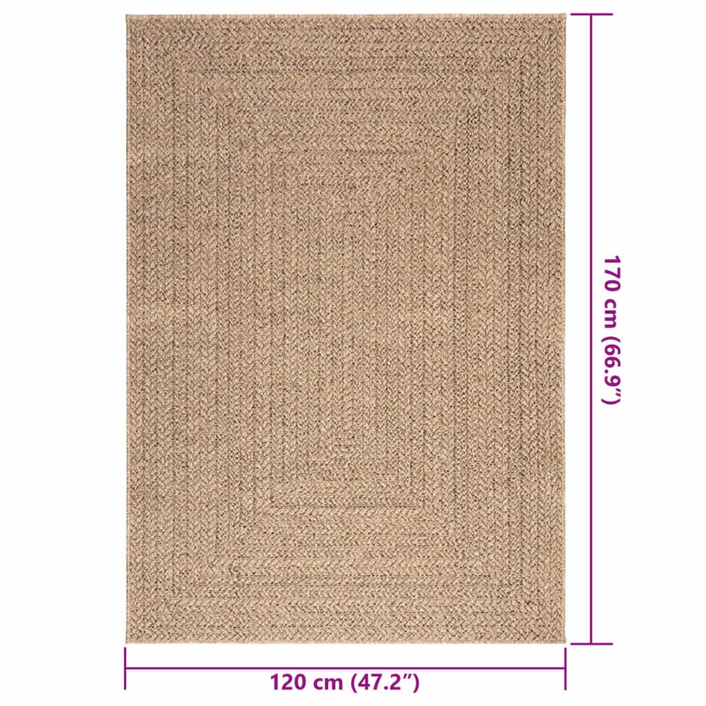 Teppich ZIZUR 120x170 cm Jute-Optik Indoor und Outdoor