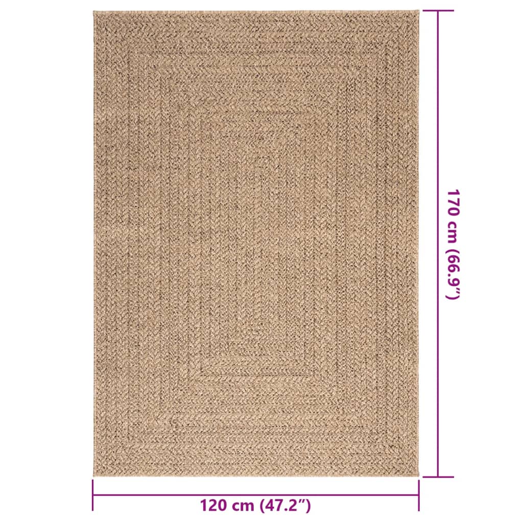 Teppich ZIZUR 140x200 cm Jute-Optik Indoor und Outdoor