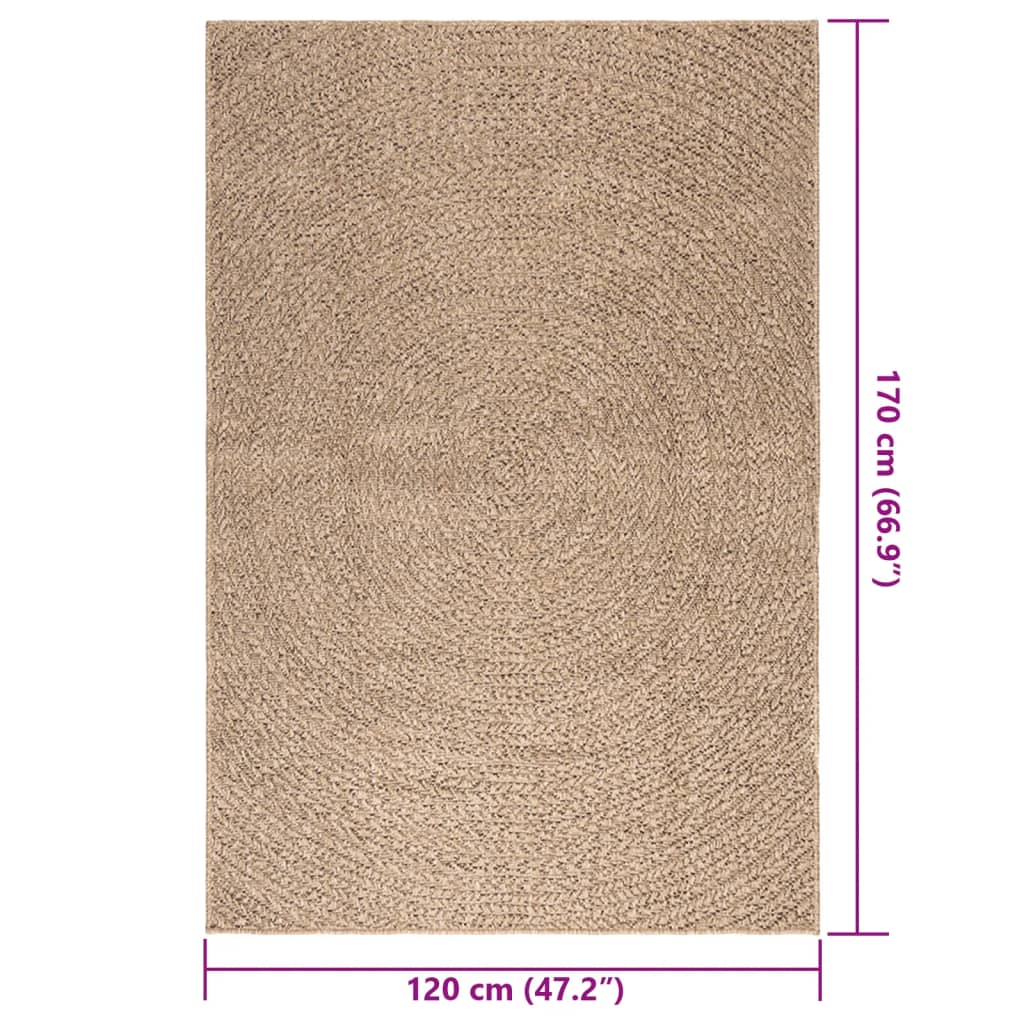 Teppich ZIZUR 120x170 cm Jute-Optik Indoor und Outdoor