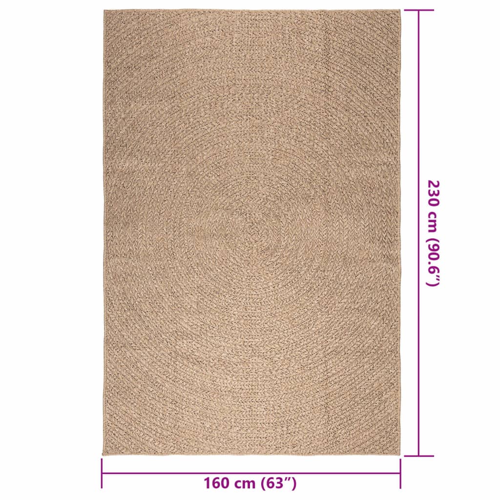 Tapis 160x230 cm aspect jute intérieur et extérieur