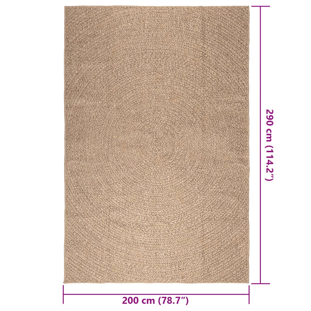 Tapis 200x290 cm aspect jute intérieur et extérieur