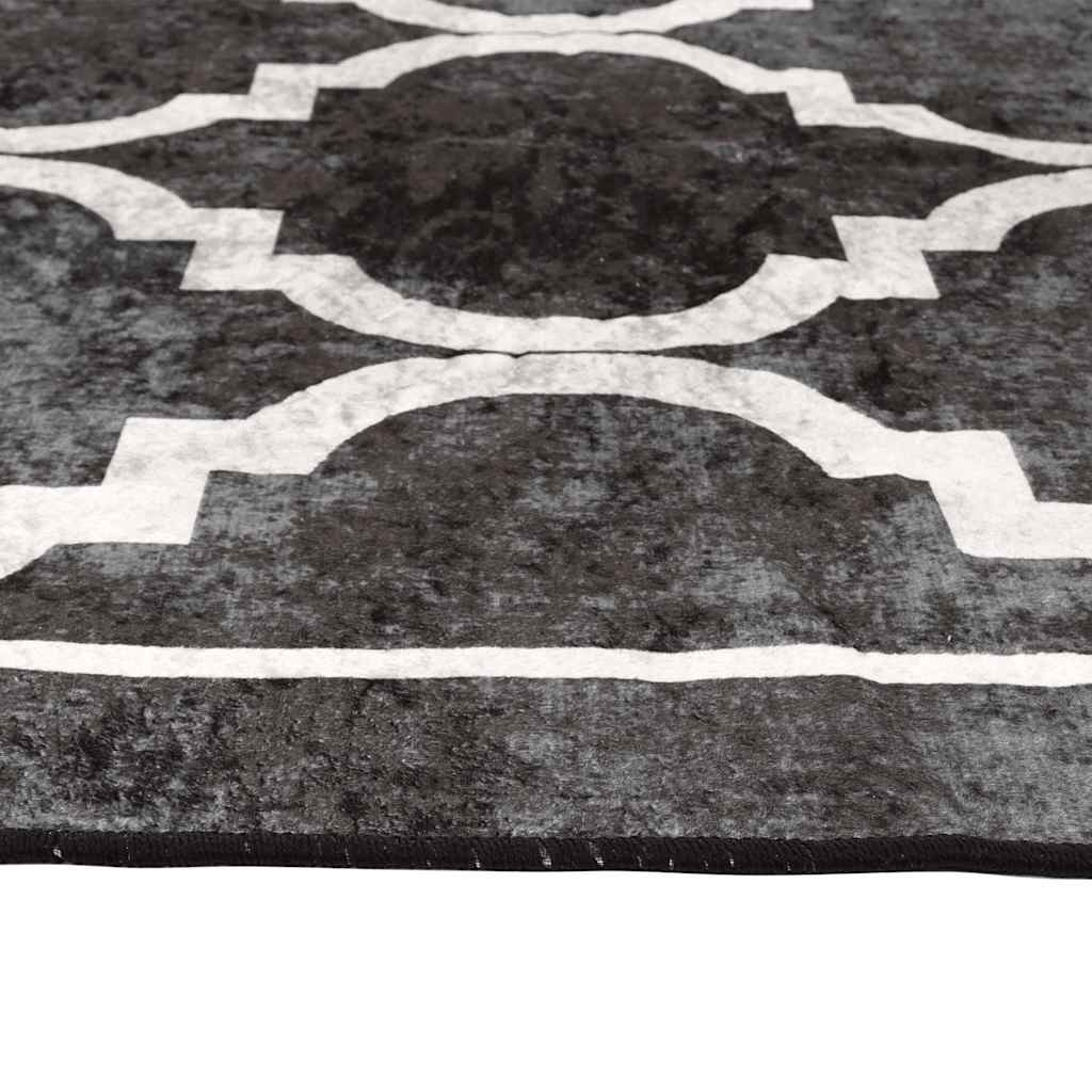 Teppich Waschbar Schwarz und Weiß 160x230 cm