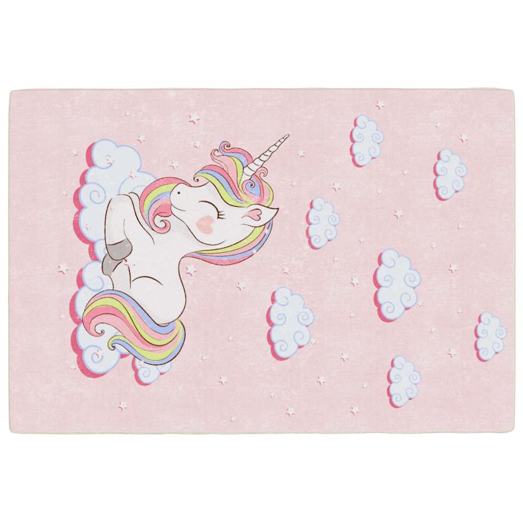 Kinderteppich Rosa 160x230 cm Einhorn Waschbar