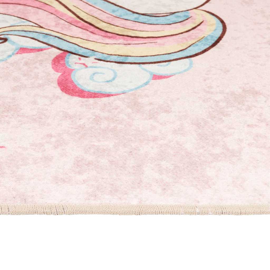 Kinderteppich Rosa 160x230 cm Einhorn Waschbar