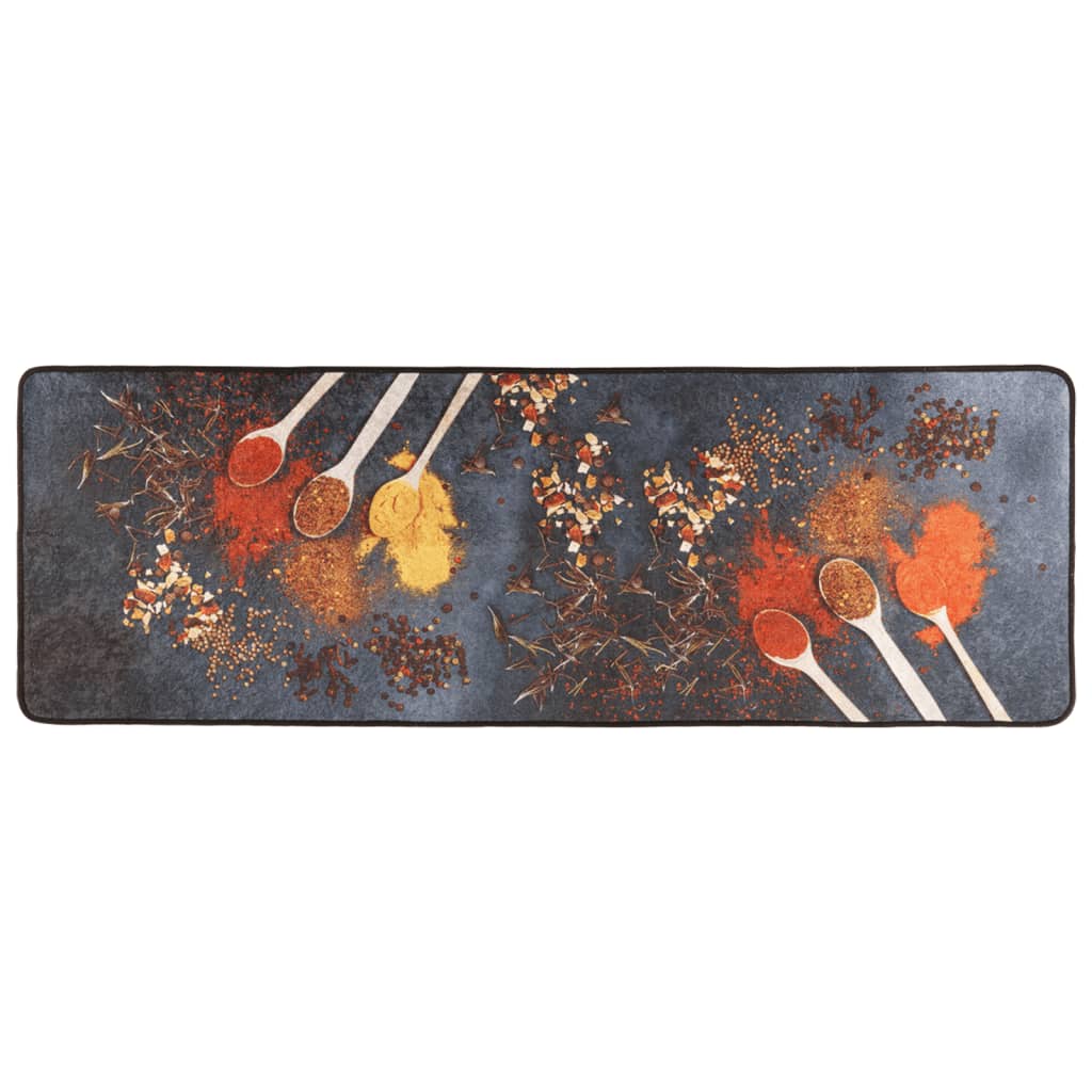 Kitchen rug multicolored 60x180 cm washable non-slip