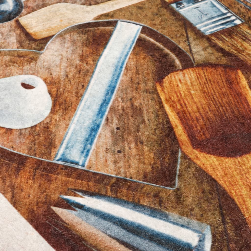Küchenteppich Mehrfarbig 60x180 cm Waschbar