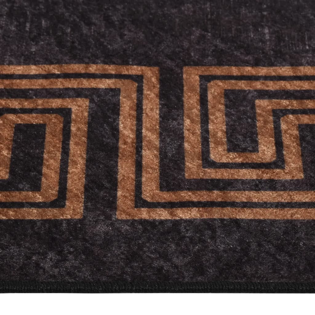 Teppich Waschbar Schwarz und Golden 400x300 cm
