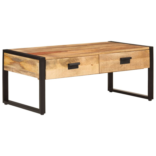 Table basse 100x54x40 cm en manguier massif et fer