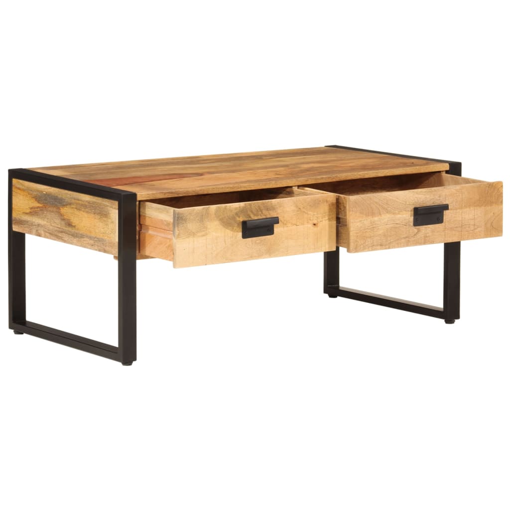 Table basse 100x54x40 cm en manguier massif et fer