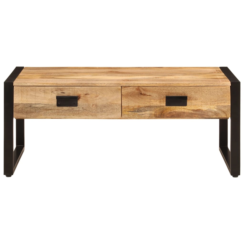 Table basse 100x54x40 cm en manguier massif et fer