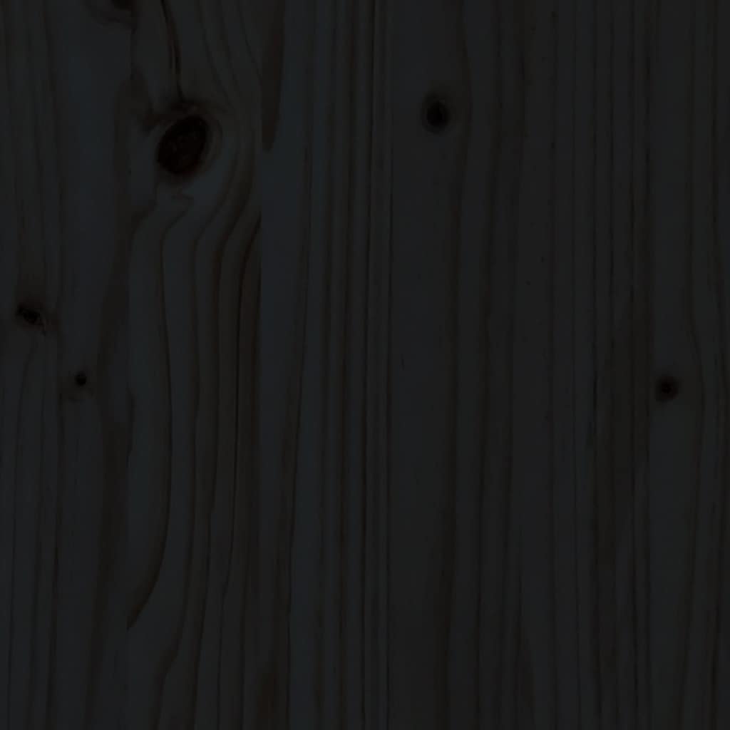 Massivholzbett mit Kopfteil Schwarz 200x200 cm