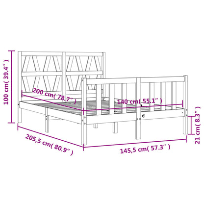 Massivholzbett ohne Matratze 140x200 cm Kiefernholz