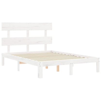 Massivholzbett ohne Matratze Weiß 120x200 cm Kiefernholz