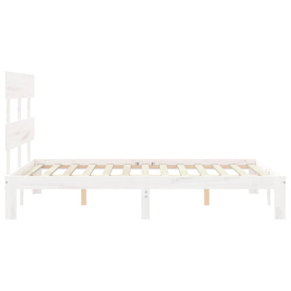 Massivholzbett ohne Matratze Weiß 120x200 cm Kiefernholz